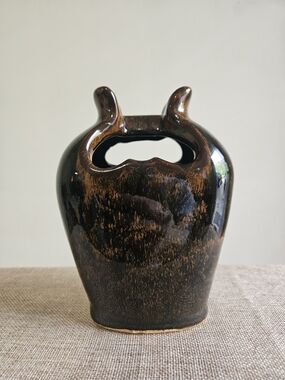 Brown Glossy Ceramic Vase